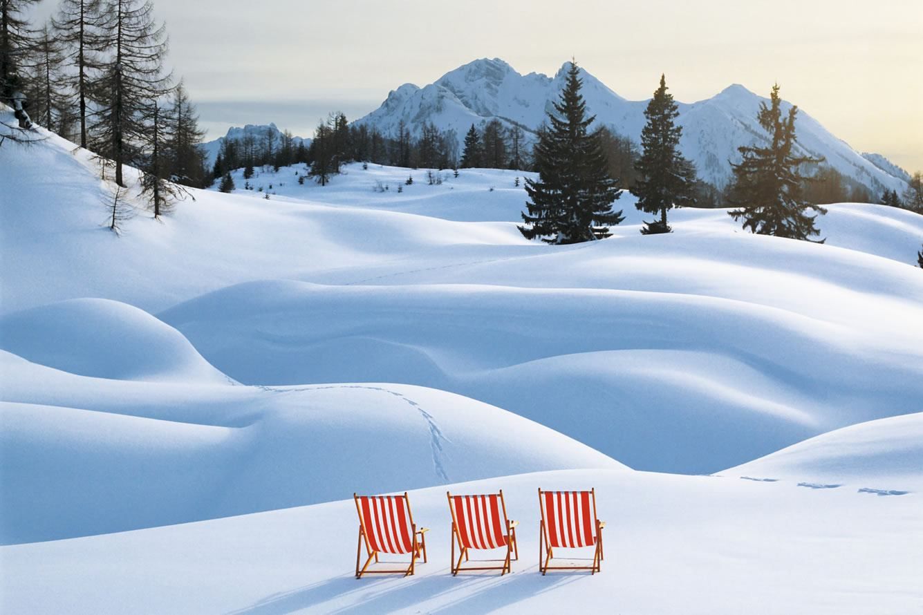 Skiing holiday during eater time